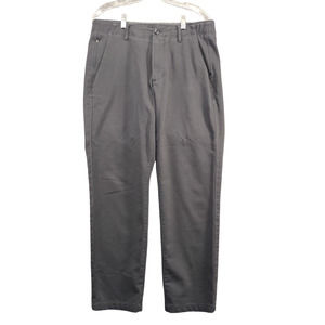 Eddie Bauer Men's Straight Leg Chino Pants Gray 34x32 Flat Front Slash Pocket